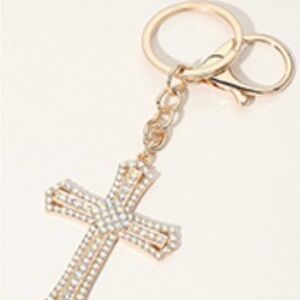 Gold Cross Keychain